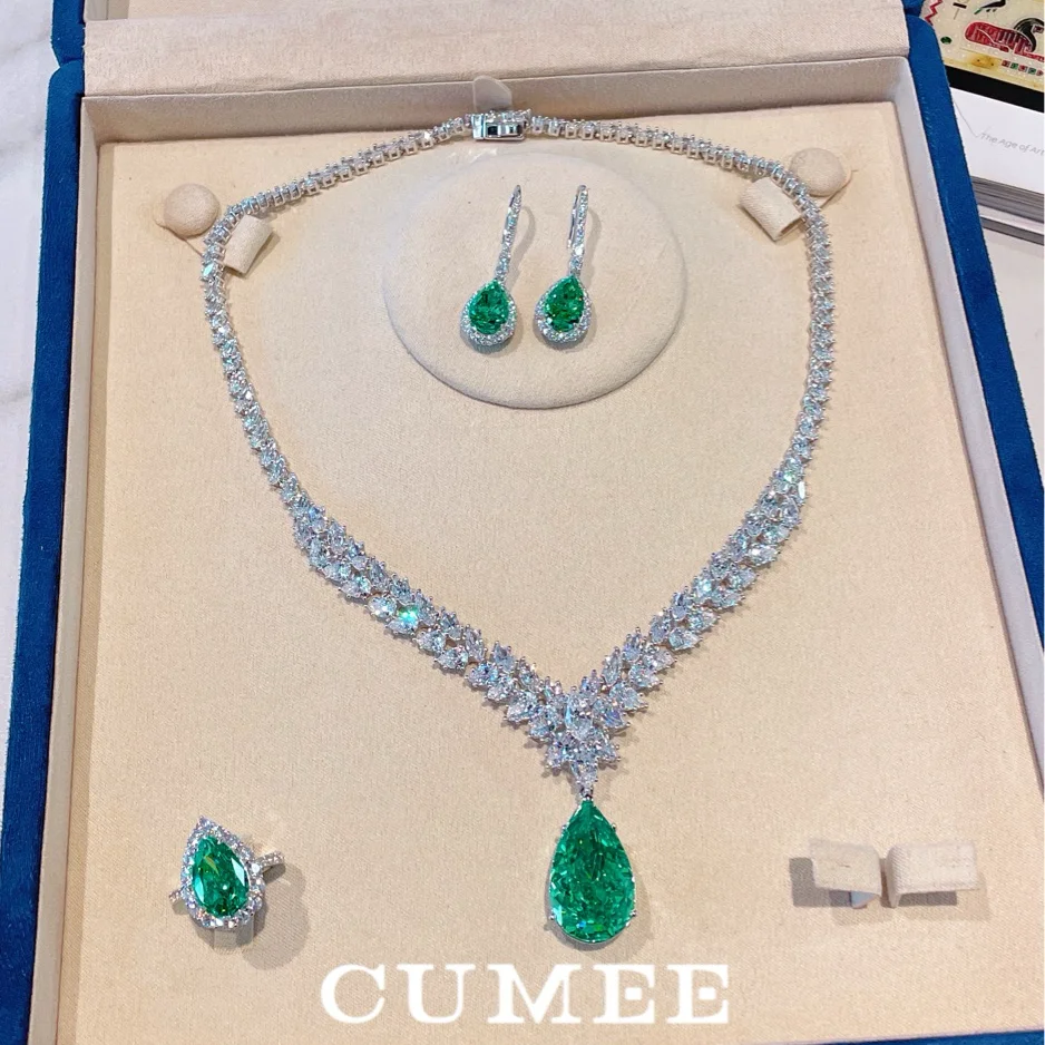 CUMEE Fashion Water Drop Paraida Цвет Искусственный Синтетический CZ Драгоценный Камень 925 Серебряный Ожерелье Комплект Для Женщин. Позолоченное 18 карат
CUMEE Fashion Water Drop Paraida Цвет Искусственный Синтетический CZ Драгоценный Камень 925 Серебряный Ожерелье Комплект Для Женщин. Позолоченное 18 карат