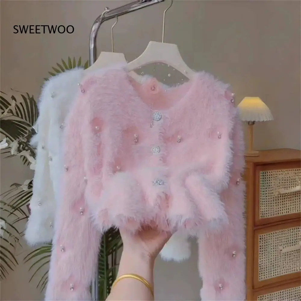 Korean Fashion Pink Knitted Cardigan Women's Autumn Winter Clothes Women New Style Mink Soft Sweater Jacket Oversized Cardigan
Korean Fashion Pink Knitted Cardigan Women's Autumn Winter Clothes Women New Style Mink Soft Sweater Jacket Oversized Cardigan