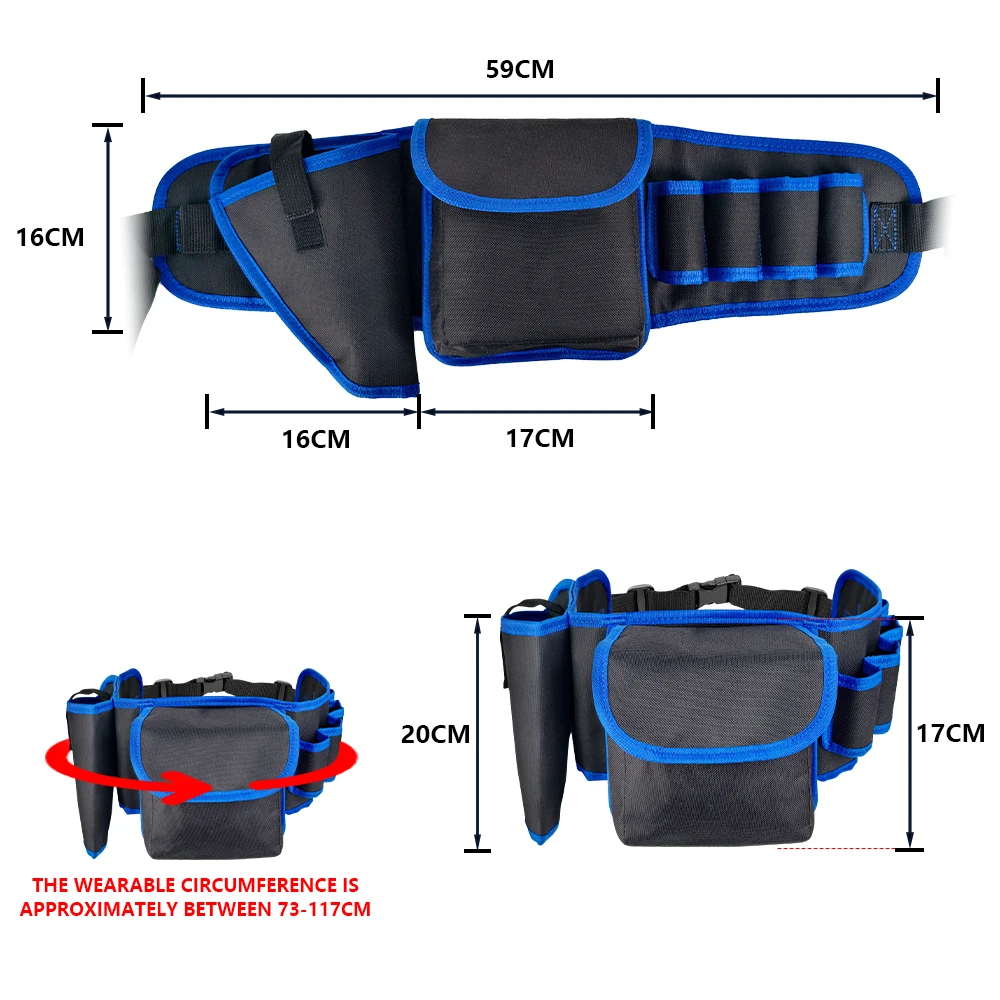 Adjustable Tool Belt Pouch, Multi-Pocket Utility Waist Bag for Carpenter
Adjustable Tool Belt Pouch, Multi-Pocket Utility Waist Bag for Carpenter