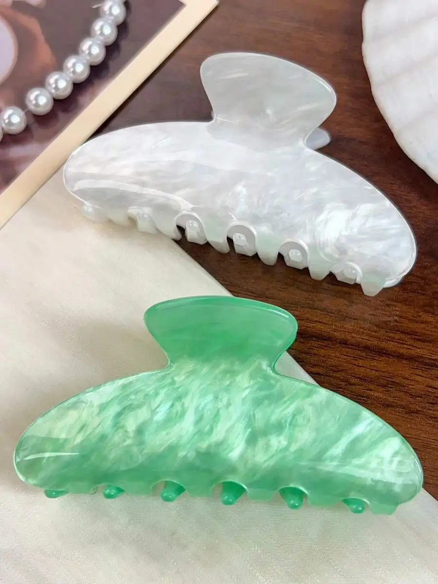 2pcs Acrylic Hair Claw Clips With Pearl Effect - White And Green Large Nonslip Hair Accessories For Women
2pcs Acrylic Hair Claw Clips With Pearl Effect - White And Green Large Nonslip Hair Accessories For Women
