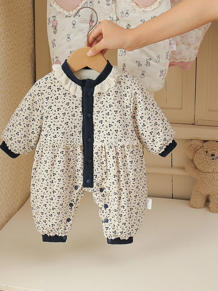Thiened Floral Cotton Rer Baby Girl Winter Clothes Warm Plu Lined Zipper Closure Onesie Korean Sle Commute Faion
Thiened Floral Cotton Rer Baby Girl Winter Clothes Warm Plu Lined Zipper Closure Onesie Korean Sle Commute Faion