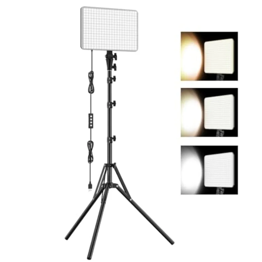LED Video Lighting Kit, 15W/1700Lux Photography Lighting with Tripod Stand, 2500-8500K Dimmable Streaming Light for Video Recor
LED Video Lighting Kit, 15W/1700Lux Photography Lighting with Tripod Stand, 2500-8500K Dimmable Streaming Light for Video Recor