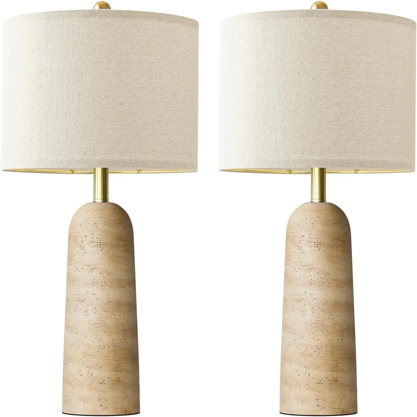 Modern Table Lamp Set of 2, Warm Beige Resin with Stone Look, 27.25" Lamps for Living Room, Bedroom, Nightstand, Entryway
Modern Table Lamp Set of 2, Warm Beige Resin with Stone Look, 27.25" Lamps for Living Room, Bedroom, Nightstand, Entryway