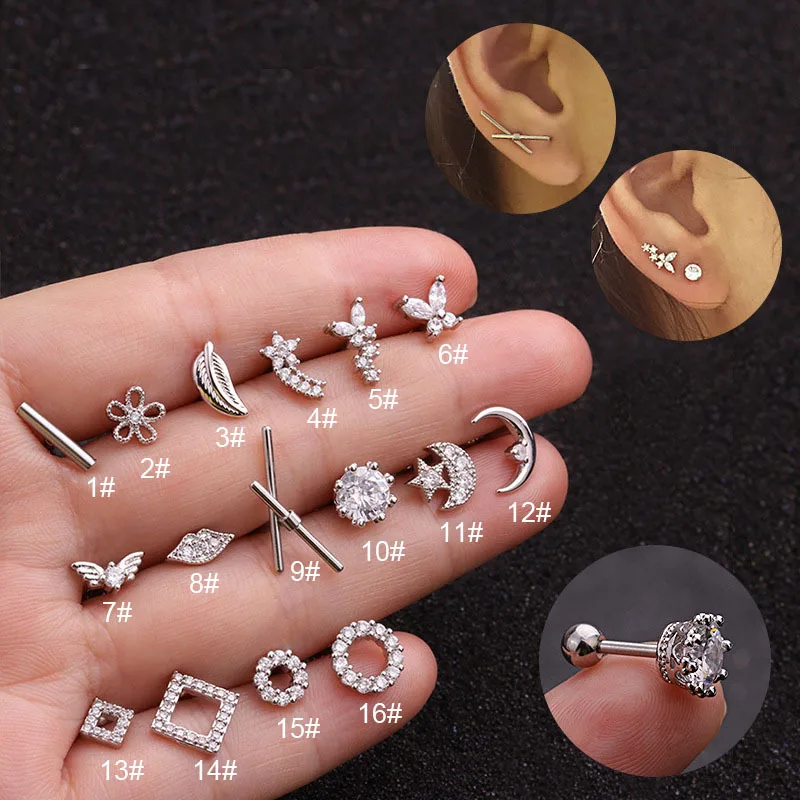 1PC Silver Color Square Round Butterfly Flower Cartilage Earrings Piercing 16G Tragus Stud Conch Rook Helix Ear Piercing Jewelry
1PC Silver Color Square Round Butterfly Flower Cartilage Earrings Piercing 16G Tragus Stud Conch Rook Helix Ear Piercing Jewelry