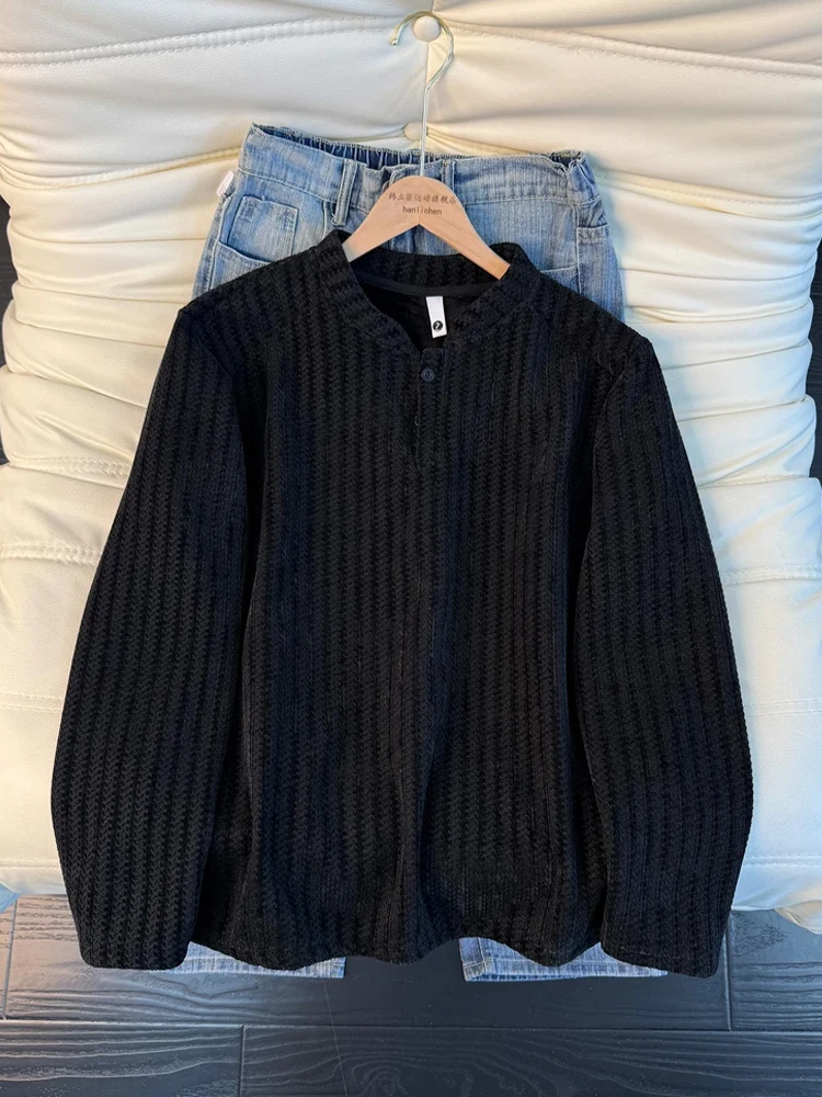 Men's Black Fishbone Pattern Henry Collar Fleece Lined Thick Long Sleeve Sweatshirt Soft Comfortable Casual Inner Shirt
Men's Black Fishbone Pattern Henry Collar Fleece Lined Thick Long Sleeve Sweatshirt Soft Comfortable Casual Inner Shirt