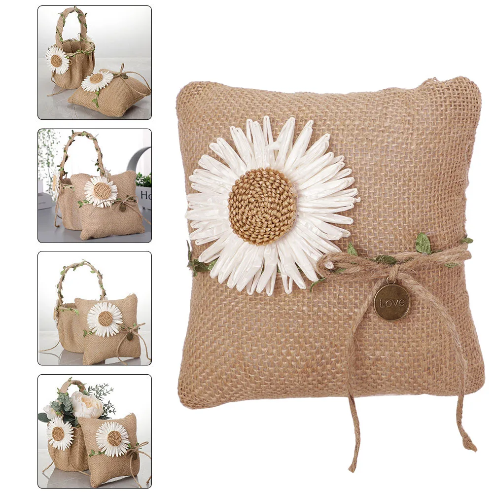 Burlap Pillow Ceremony Rustic Bridal Ring Cushion Romantic Wedding Supplies Flower Ring Holder Burlap Rings Cushion Wedding
Burlap Pillow Ceremony Rustic Bridal Ring Cushion Romantic Wedding Supplies Flower Ring Holder Burlap Rings Cushion Wedding