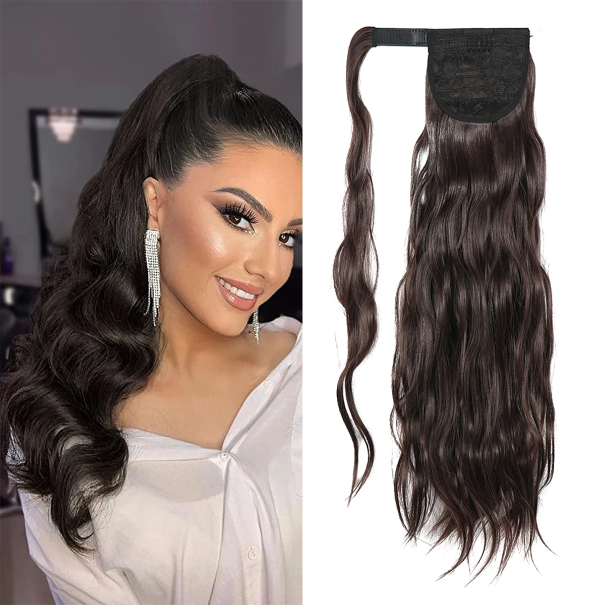 Corn Wave Ponytail Extension Wrap Around 24 Inches Long Water Wavy Pony Tail Extension Synthetic Ponytail Hairpieces for Women
Corn Wave Ponytail Extension Wrap Around 24 Inches Long Water Wavy Pony Tail Extension Synthetic Ponytail Hairpieces for Women