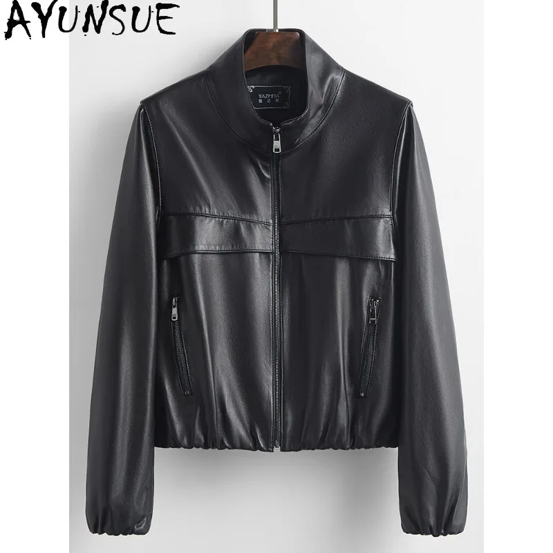 AYUNSUE Real Leather Jackets for Woman Spring Autumn Black Long Sleeve Tops Casual Loose Sheepskin Jacket Woman Clothes Jaqueta
AYUNSUE Real Leather Jackets for Woman Spring Autumn Black Long Sleeve Tops Casual Loose Sheepskin Jacket Woman Clothes Jaqueta