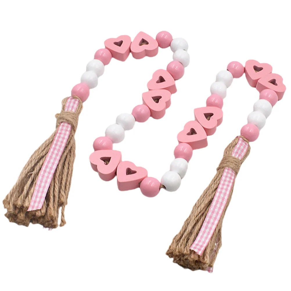 Heart-shaped Valentine's Day Wooden Beads Decorations Valentines Charms and Tassel
Heart-shaped Valentine's Day Wooden Beads Decorations Valentines Charms and Tassel