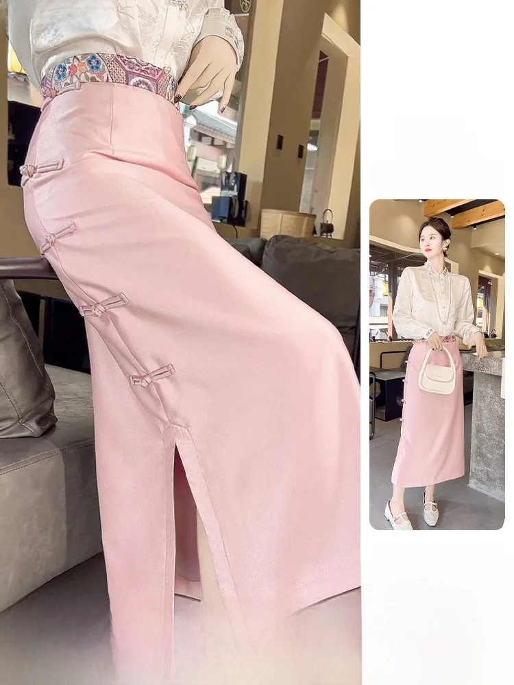New Chinese Sle Women's High Waist A-Line Midi Skirt with Slit Dry Rose Poer Color Commuter Chic Polyester Blend Skirt
New Chinese Sle Women's High Waist A-Line Midi Skirt with Slit Dry Rose Poer Color Commuter Chic Polyester Blend Skirt