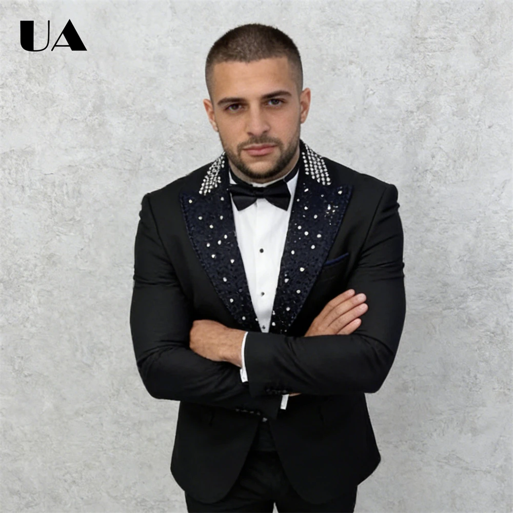 Men's Luxury Suit Set for Formal Occasion, Handsewn Beaded Costume Tuxedo, Formal Slim Fitting Suit Blazer Pants Set Groom Suits
Men's Luxury Suit Set for Formal Occasion, Handsewn Beaded Costume Tuxedo, Formal Slim Fitting Suit Blazer Pants Set Groom Suits