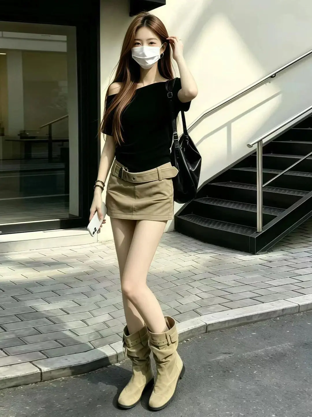 Korean Style Women's Summer Short Sleeve T-Shirt And High Waist Skirt Set Black Color Fully Matching Elegant Fashionable Outfit
Korean Style Women's Summer Short Sleeve T-Shirt And High Waist Skirt Set Black Color Fully Matching Elegant Fashionable Outfit