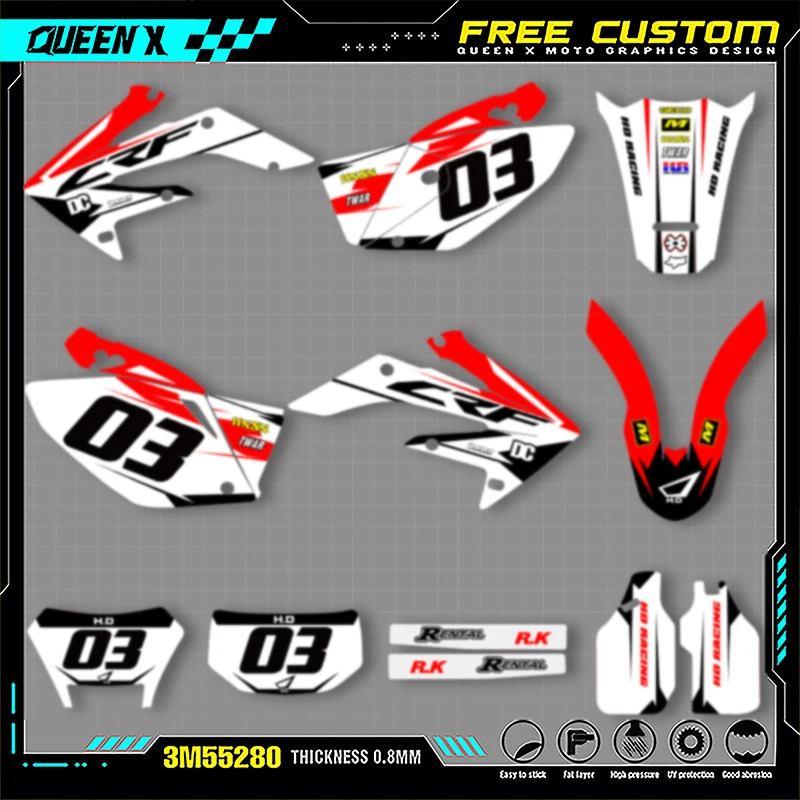 Комплект наклеек с графикой Queen X MOTOR для Honda 2004, 2005, 2006, 2007, 2008-2019 CRF250X 008
Комплект наклеек с графикой Queen X MOTOR для Honda 2004, 2005, 2006, 2007, 2008-2019 CRF250X 008