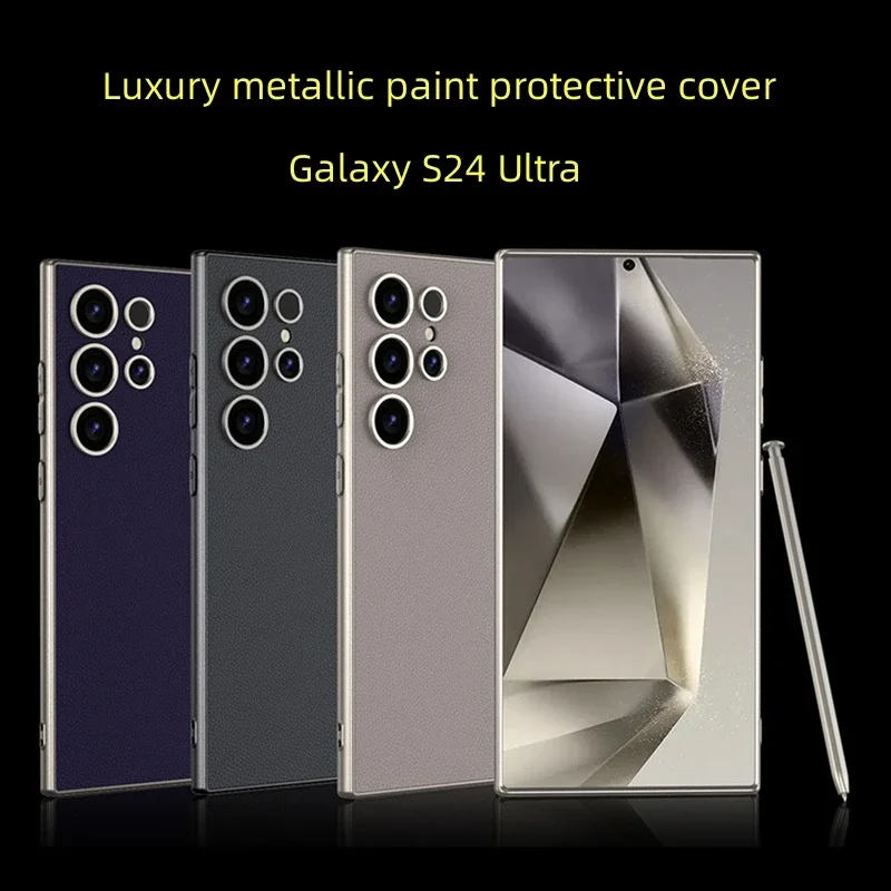 Applicable to Samsung S24ultra mobile phone case S24ultra protective case luxury metal paint skin feeling leather case
Applicable to Samsung S24ultra mobile phone case S24ultra protective case luxury metal paint skin feeling leather case
