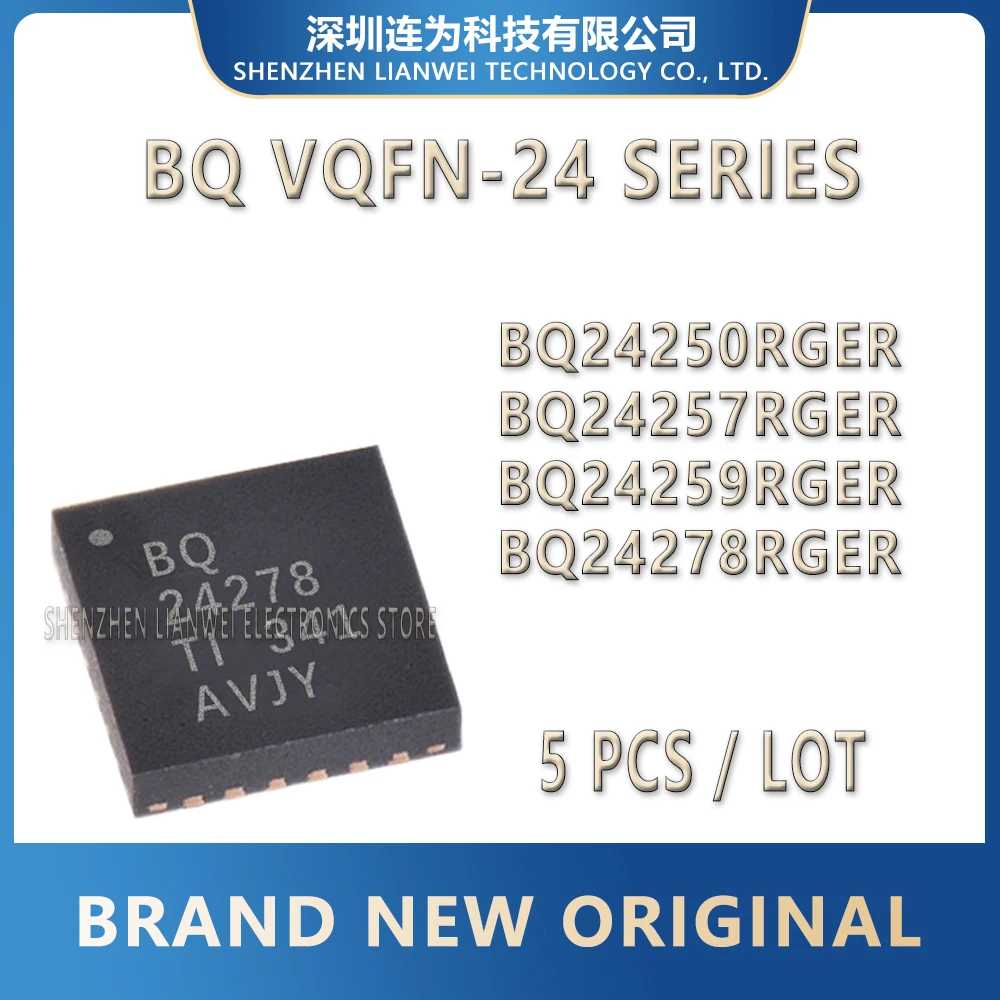 BQ24250RGER BQ24257RGER BQ24259RGER BQ24278RGER BQ24250 BQ24257 BQ24259 BQ24278 BQ IC Chip VQFN-24
BQ24250RGER BQ24257RGER BQ24259RGER BQ24278RGER BQ24250 BQ24257 BQ24259 BQ24278 BQ IC Chip VQFN-24
