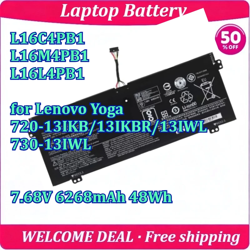 New L16C4PB1 L16M4PB1 L16L4PB1 for Lenovo Yoga 720-13IKB/13IKBR/13IWL 730-13IWL Laptop Battery 7.68V 6268mAh 48Wh Battery
New L16C4PB1 L16M4PB1 L16L4PB1 for Lenovo Yoga 720-13IKB/13IKBR/13IWL 730-13IWL Laptop Battery 7.68V 6268mAh 48Wh Battery