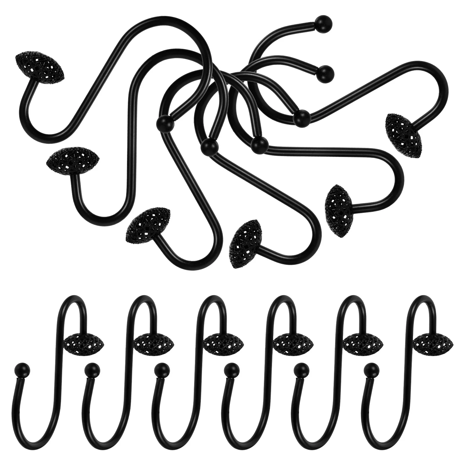 12Pcs S Shape Shower Curtain Hooks Heavy Duty Rustproof Iron Easy Clean Modern Style Bath Curtain Hangers Sliding Smoothly
12Pcs S Shape Shower Curtain Hooks Heavy Duty Rustproof Iron Easy Clean Modern Style Bath Curtain Hangers Sliding Smoothly