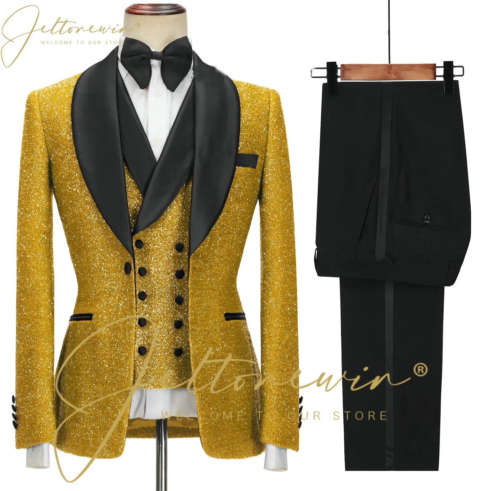 JELTONEWIN 2022 New Design Shiny Gold Men Suits Slim Fit Formal Groom Wedding Tuxedos Shawl Lapel 3 Pieces Set Prom Party Blazer
JELTONEWIN 2022 New Design Shiny Gold Men Suits Slim Fit Formal Groom Wedding Tuxedos Shawl Lapel 3 Pieces Set Prom Party Blazer