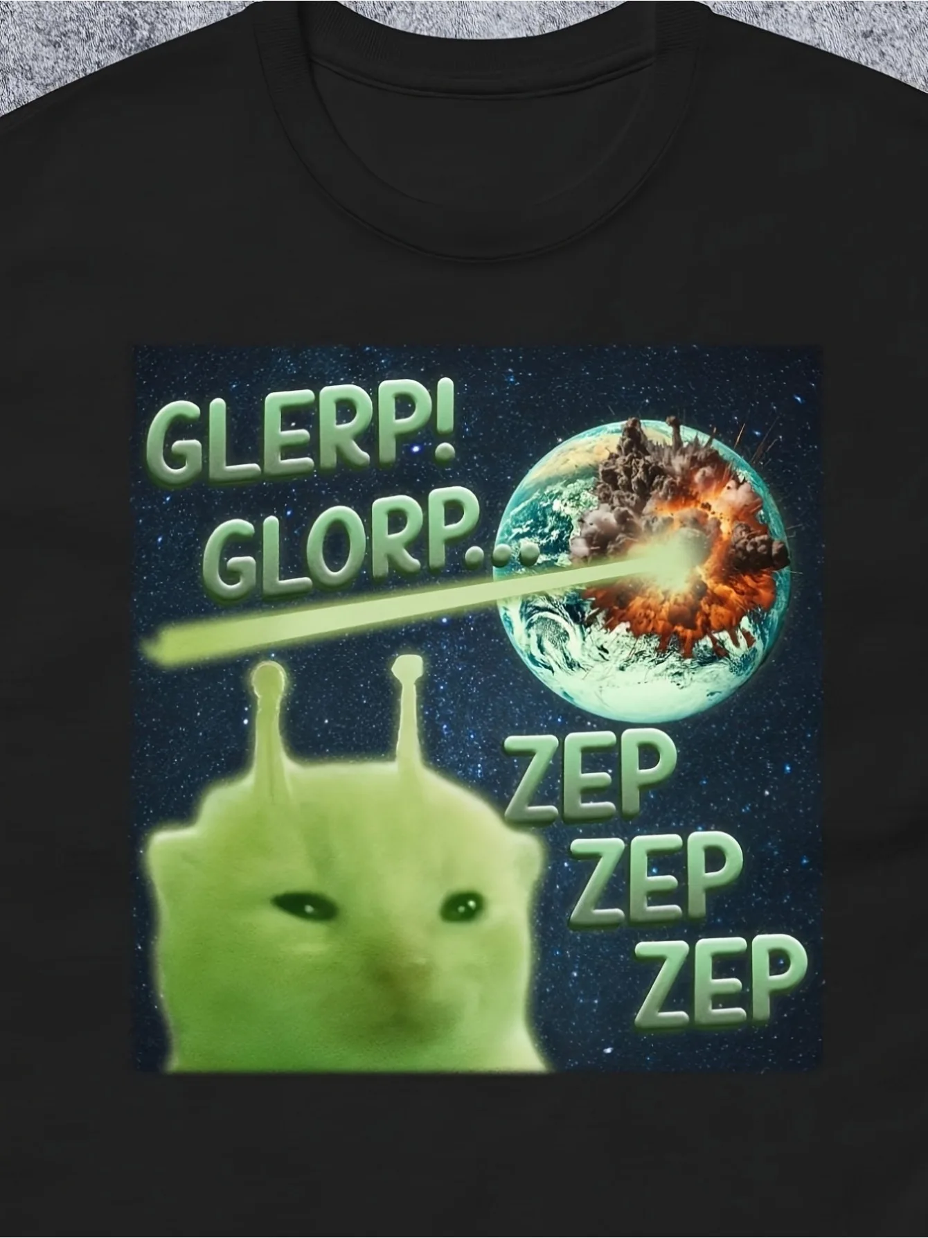 Мужская футболка с забавным рисунком Alien Cat & Space — мягкая футболка с круглым вырезом из 100% хлопка, 180 г/м2, с надписью «GLERP! ГЛОРОП ZEP ZEP" Печать -
Мужская футболка с забавным рисунком Alien Cat & Space — мягкая футболка с круглым вырезом из 100% хлопка, 180 г/м2, с надписью «GLERP! ГЛОРОП ZEP ZEP" Печать -