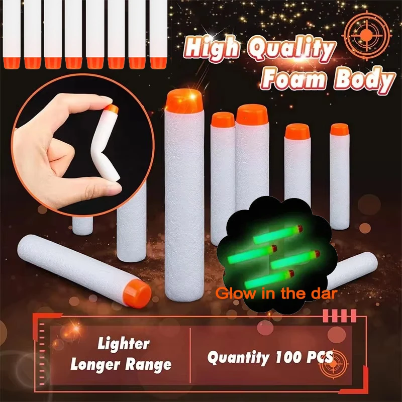 3C-Glow In Dark White Soft Refill Darts Foam Bullet Round Head Outdoor Game Toy Gun Spare Parts
3C-Glow In Dark White Soft Refill Darts Foam Bullet Round Head Outdoor Game Toy Gun Spare Parts