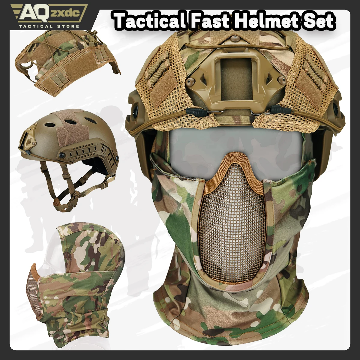 AQzxdc Airsoft Tactical Fast Helmet with Mesh Mask Headgear, PJ Type Paintbal Helmet with NVG Mount for Outdoor Sports CS Game
AQzxdc Airsoft Tactical Fast Helmet with Mesh Mask Headgear, PJ Type Paintbal Helmet with NVG Mount for Outdoor Sports CS Game