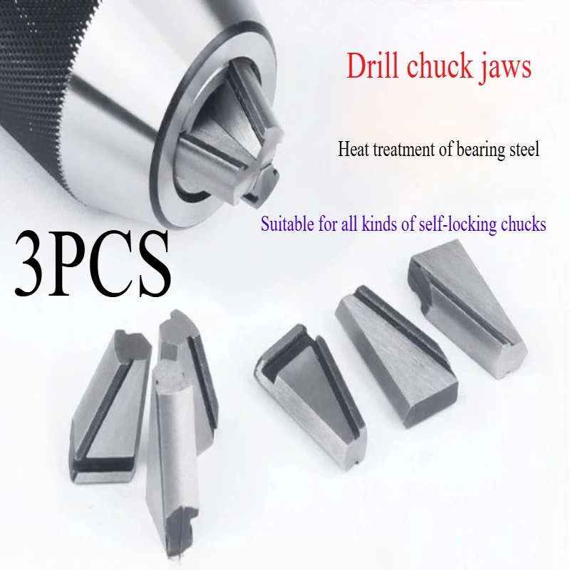 3PCS Drill Chuck Jaws for Three Jaw Keyless Chuck Parts Components Assembly Mounting Mechanism Steel
3PCS Drill Chuck Jaws for Three Jaw Keyless Chuck Parts Components Assembly Mounting Mechanism Steel