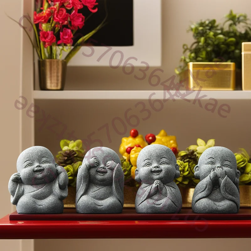 Sandstone Little Monks Sculptures And Figurines Cute Home Room Office Car Wealth Luck Feng Shui Decor Statuette 4-piece Set
Sandstone Little Monks Sculptures And Figurines Cute Home Room Office Car Wealth Luck Feng Shui Decor Statuette 4-piece Set