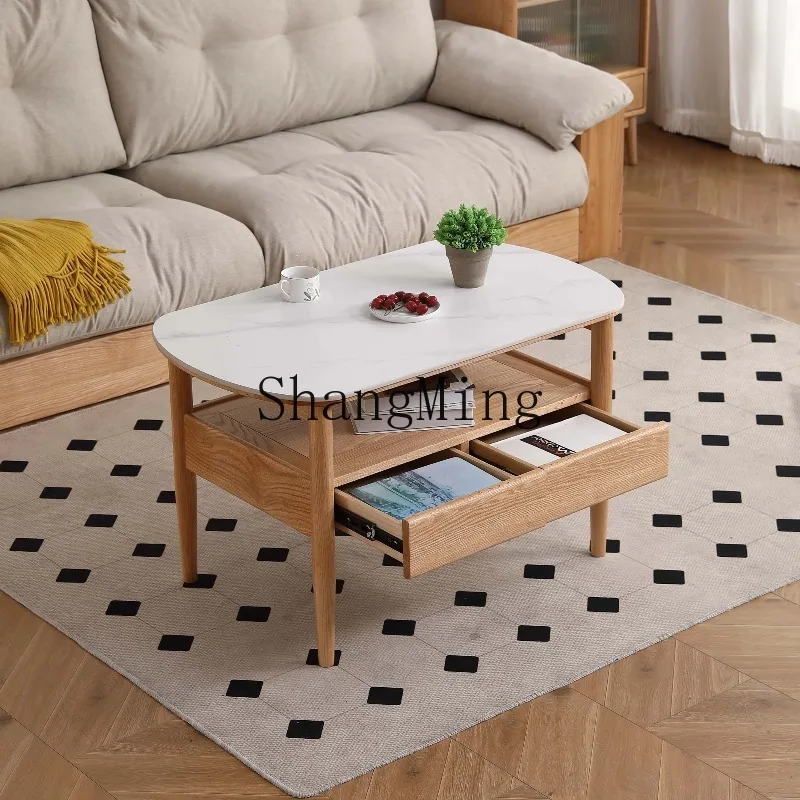 ZHB all solid wood heightened coffee table modern living room household oak desk rock slab dining small apartment side G 
ZHB all solid wood heightened coffee table modern living room household oak desk rock slab dining small apartment side G