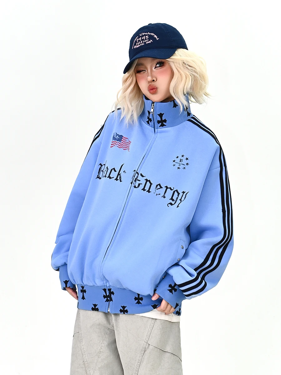 Loose Women's Flag Stripe Stand Collar Jaet Spring 2026 Street Sle Casual Outerwear Comfortable Fit Zipper Sve Long
Loose Women's Flag Stripe Stand Collar Jaet Spring 2026 Street Sle Casual Outerwear Comfortable Fit Zipper Sve Long