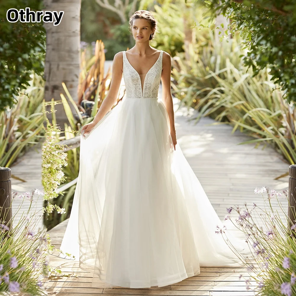 Othray Bohemian Lace Wedding Dress Sexy V-neck Sleeveless Soft Sweep Tulle Boho Bridal Dresses Backless Robe de Mairee
Othray Bohemian Lace Wedding Dress Sexy V-neck Sleeveless Soft Sweep Tulle Boho Bridal Dresses Backless Robe de Mairee