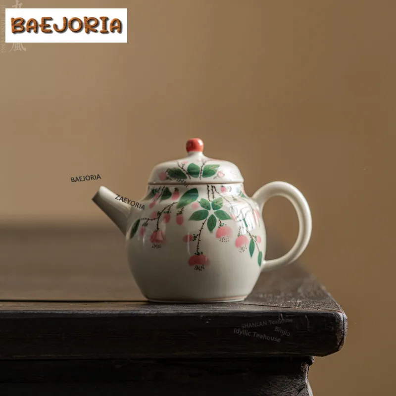 100ml Hand-painted Peach Blossom Teapot Luxury Tea Infuser Pot Tea Making Kettle With Strainer Flower Tea Tableware Decoration
100ml Hand-painted Peach Blossom Teapot Luxury Tea Infuser Pot Tea Making Kettle With Strainer Flower Tea Tableware Decoration