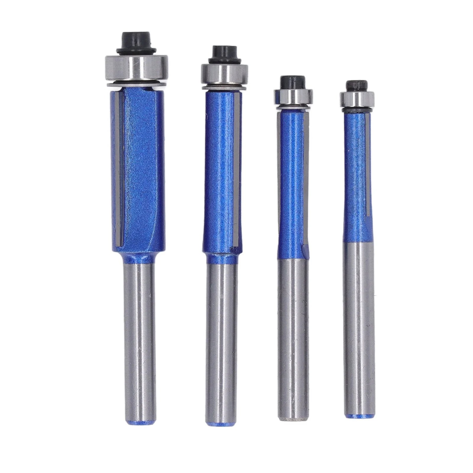 4 Pcs Flush Trim Router Bit 1/4 Shank Tungsten Steel Alloy High Hardness Edge Flush Trimming Bit for Woodworking
4 Pcs Flush Trim Router Bit 1/4 Shank Tungsten Steel Alloy High Hardness Edge Flush Trimming Bit for Woodworking