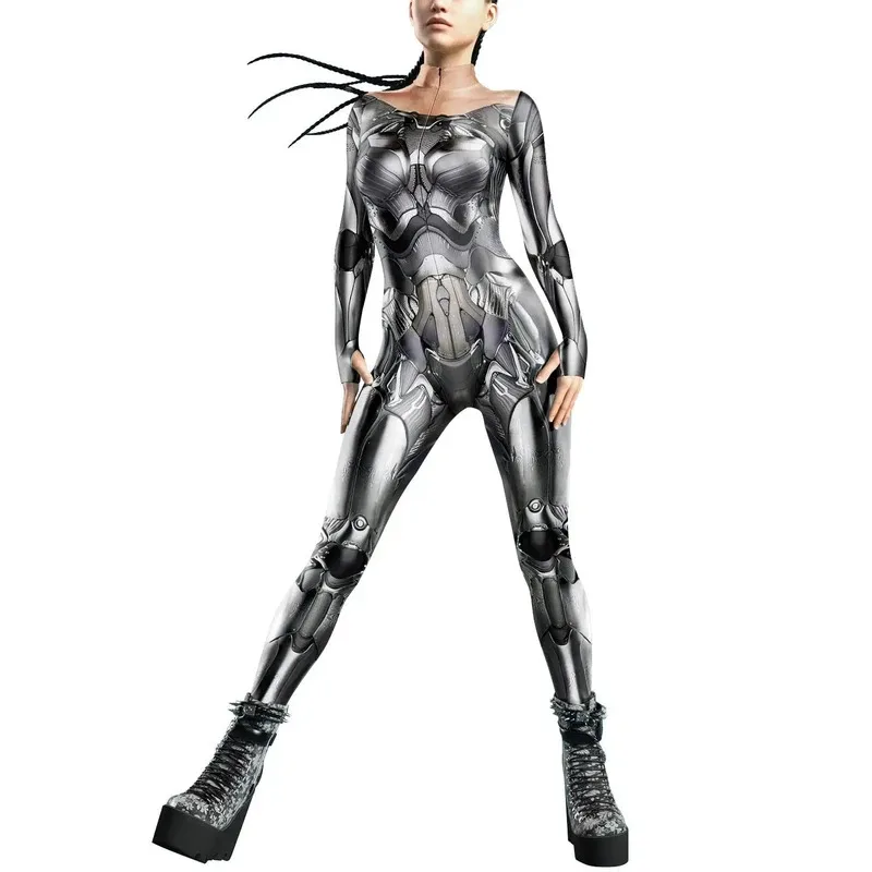Halloween Punk Tech Style Bodysuit Women's Thumb Design One-piece Jumpsuit Front Zipper Machine Cosplay Costume Female Outfits
Halloween Punk Tech Style Bodysuit Women's Thumb Design One-piece Jumpsuit Front Zipper Machine Cosplay Costume Female Outfits