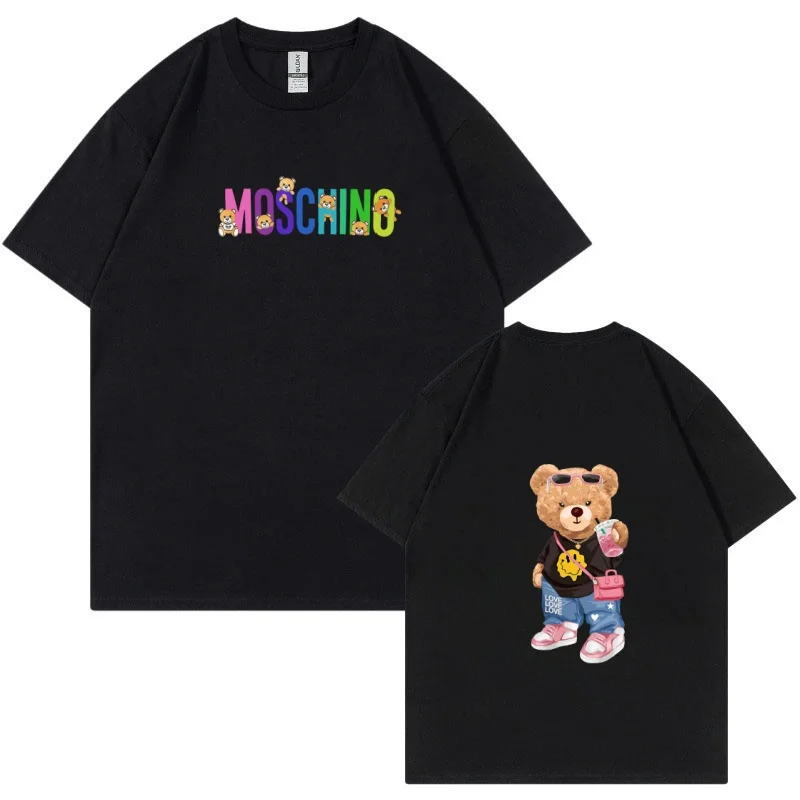 Summer Women Clothing High Quality Cotton T Shirt Brand Letter Design Cute Animal Cartoon Bear Print Short Sleeve Girl Loose Top
Summer Women Clothing High Quality Cotton T Shirt Brand Letter Design Cute Animal Cartoon Bear Print Short Sleeve Girl Loose Top
