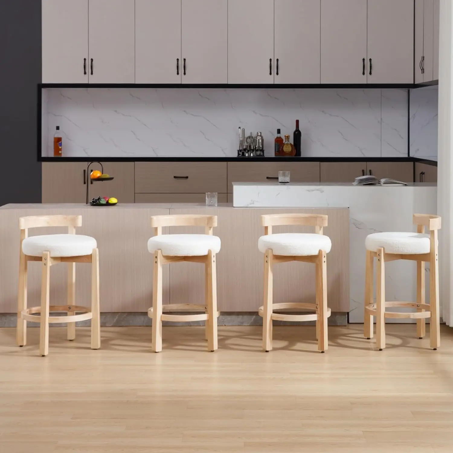 26" Counter Height Bar Stools Set of 4 Armless Round Wood Sherpa Seat Kitchen Island Home Bar Cafe White Customized
26" Counter Height Bar Stools Set of 4 Armless Round Wood Sherpa Seat Kitchen Island Home Bar Cafe White Customized