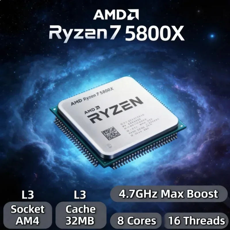 AMD R7 5800X Ryzen 7 5800X Zen3 Architecture PCIe 4.0 8 Core 16 Thread 7nm 32MB L3 Cache Socket AM4 Desktop Processor
AMD R7 5800X Ryzen 7 5800X Zen3 Architecture PCIe 4.0 8 Core 16 Thread 7nm 32MB L3 Cache Socket AM4 Desktop Processor