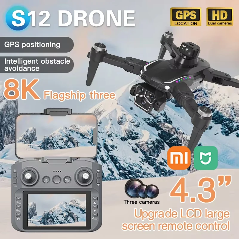 Xiaomi mijia Drone S12 Brushless Motor 8K HD 3 Cameras Professional 5G 4.3 inch large screen remote control Foldable Quadcopter
Xiaomi mijia Drone S12 Brushless Motor 8K HD 3 Cameras Professional 5G 4.3 inch large screen remote control Foldable Quadcopter