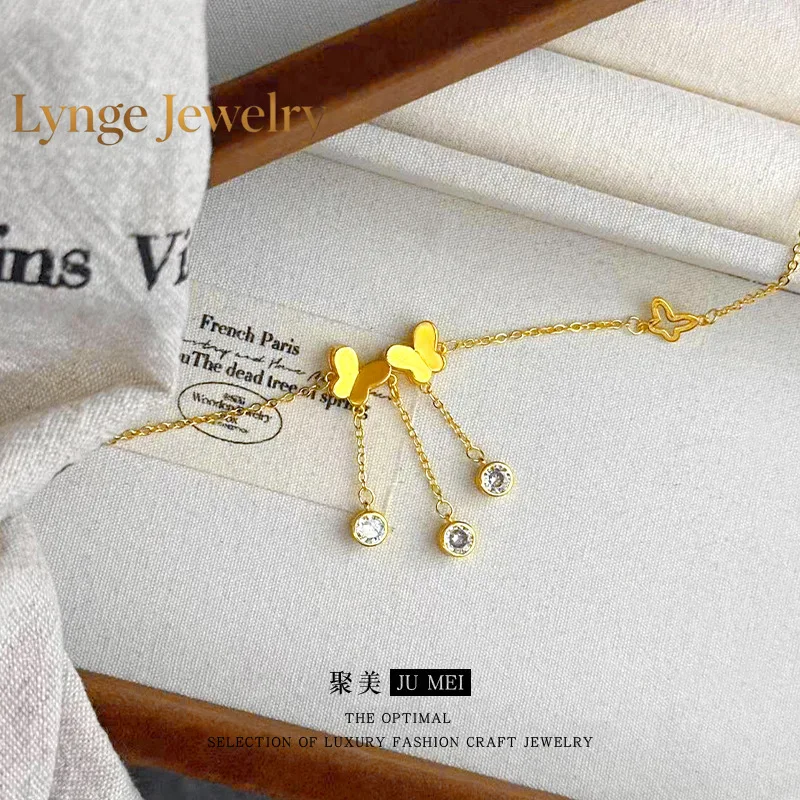 Lynge Jewelry 9999 24K real gold butterfly zircon anklet for women new style light luxury high-end niche design foot chain leg r
Lynge Jewelry 9999 24K real gold butterfly zircon anklet for women new style light luxury high-end niche design foot chain leg r