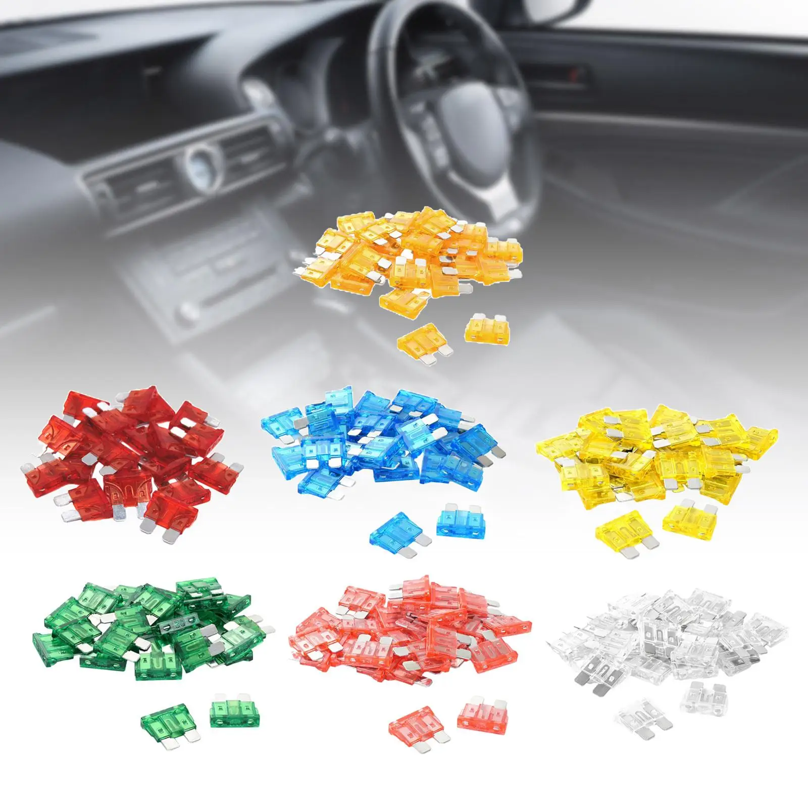 Universal Automotive Car Fuses Assortment Kit Mini Blade Fuses Set 100pcs Compact Replacement Fuse Kit for SUV Truck Boat Marine
Universal Automotive Car Fuses Assortment Kit Mini Blade Fuses Set 100pcs Compact Replacement Fuse Kit for SUV Truck Boat Marine