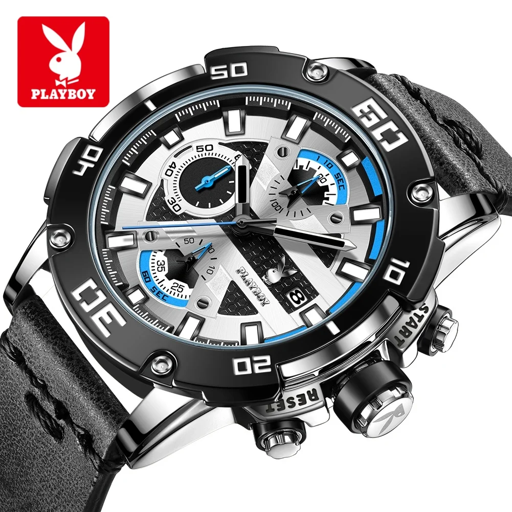 PLAYBOY 3520 Trendy Man Watch 46.5mm Big Dial Original Quartz Watch for Men Luminous Waterproof Chronograph Auto Date Wristwatch
PLAYBOY 3520 Trendy Man Watch 46.5mm Big Dial Original Quartz Watch for Men Luminous Waterproof Chronograph Auto Date Wristwatch