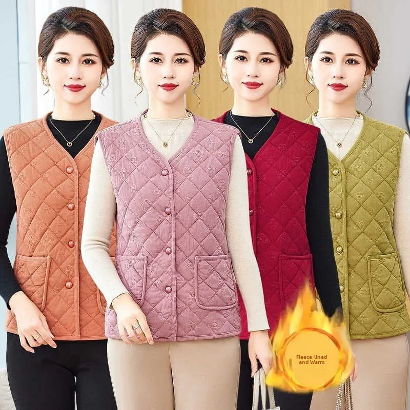 Thiened Fce Women's Vest Warmth Inner Wear Commute Sle V-Ne Single Button Closure Polyester Fiber Fill Regular Length
Thiened Fce Women's Vest Warmth Inner Wear Commute Sle V-Ne Single Button Closure Polyester Fiber Fill Regular Length