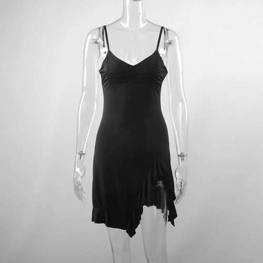 Irregular Hem Dress Elegant Irregular Ruffle Hem V Neck Mini Dress for Women Backless Party Nightclub Outfit with High Waist
Irregular Hem Dress Elegant Irregular Ruffle Hem V Neck Mini Dress for Women Backless Party Nightclub Outfit with High Waist