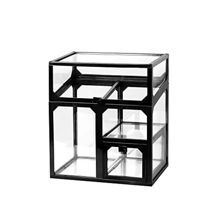 Black Vintage Glass Cosmetic Multifunctional Makeup Organizer with Pearls Dustproof Cosmetics Storage Display Case For Brushes
Black Vintage Glass Cosmetic Multifunctional Makeup Organizer with Pearls Dustproof Cosmetics Storage Display Case For Brushes