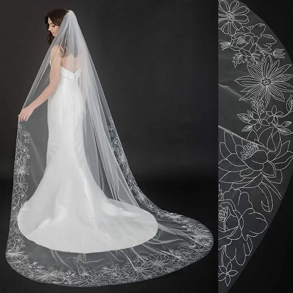 V2295 Wedding Veils Appliques Pattern Chapel Veil One-Layer Wedding Veils With Comb Bridal Veil White Headscarf High Quality
V2295 Wedding Veils Appliques Pattern Chapel Veil One-Layer Wedding Veils With Comb Bridal Veil White Headscarf High Quality