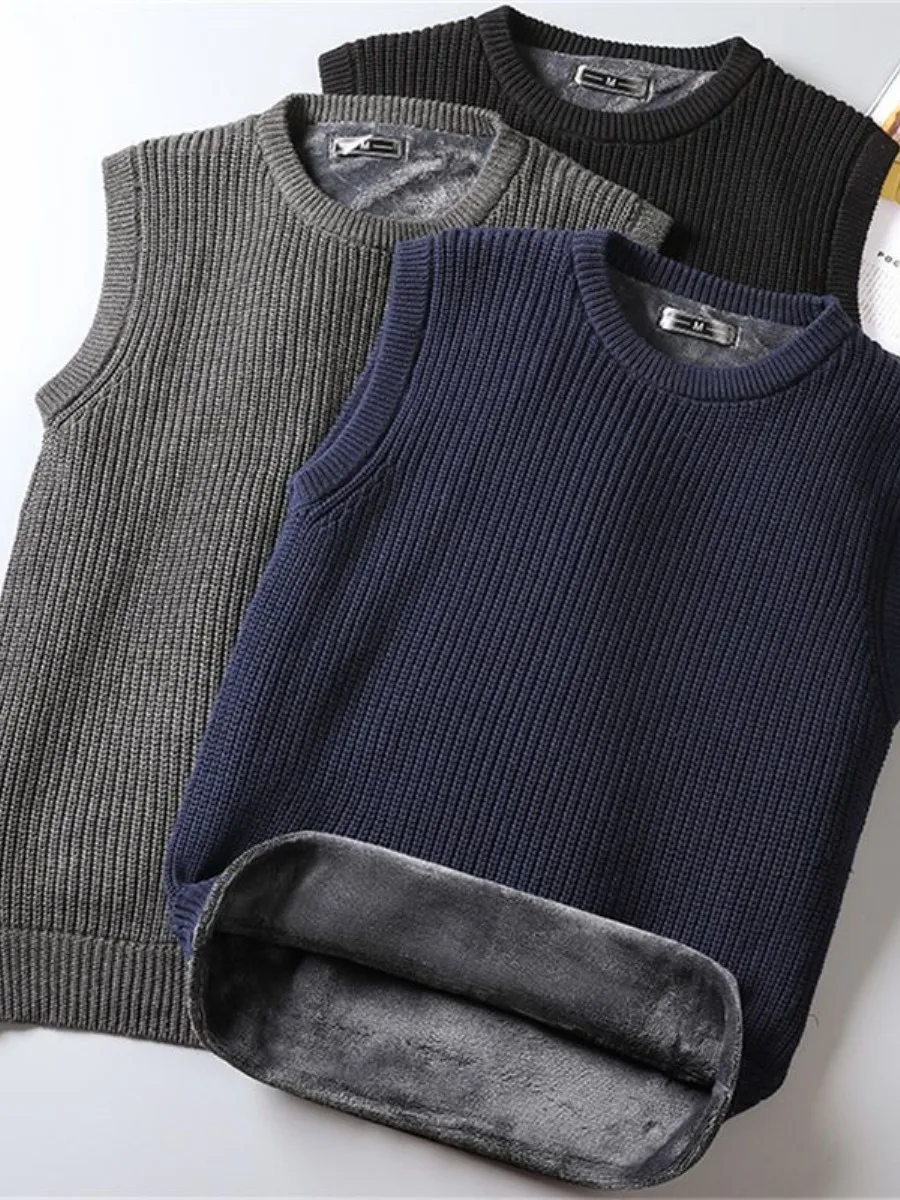 Thiened Fce Linen Knitted Vest Men's round Ne Svel Warm Slim Fit Autumn Winter Faion Ci Sle Daily Wear
Thiened Fce Linen Knitted Vest Men's round Ne Svel Warm Slim Fit Autumn Winter Faion Ci Sle Daily Wear