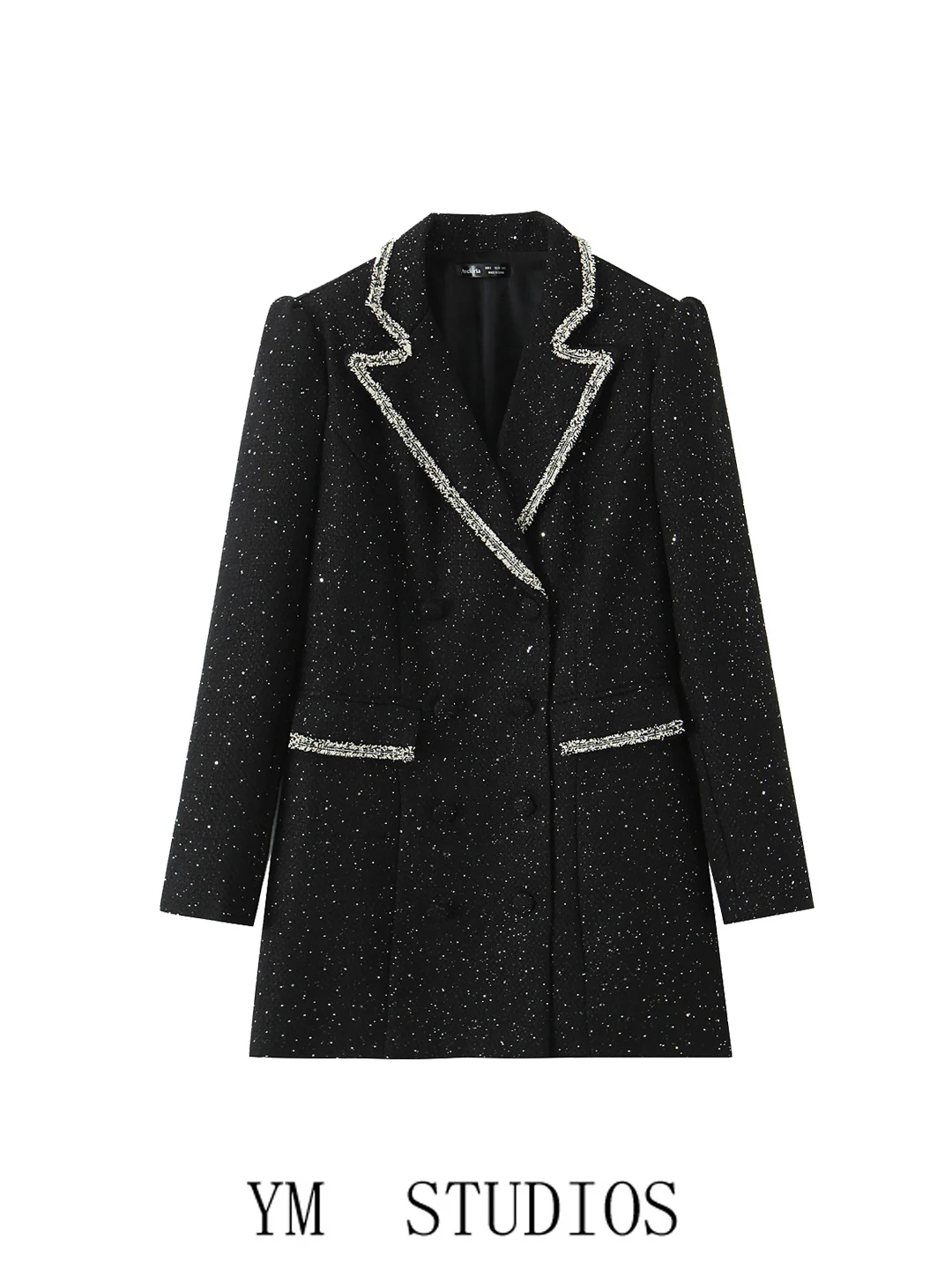 Женский деловой жакет с двубортным застежением, трикотажный, с пайетками, тканый узор, профессиональная рабочая одежда
Женский деловой жакет с двубортным застежением, трикотажный, с пайетками, тканый узор, профессиональная рабочая одежда