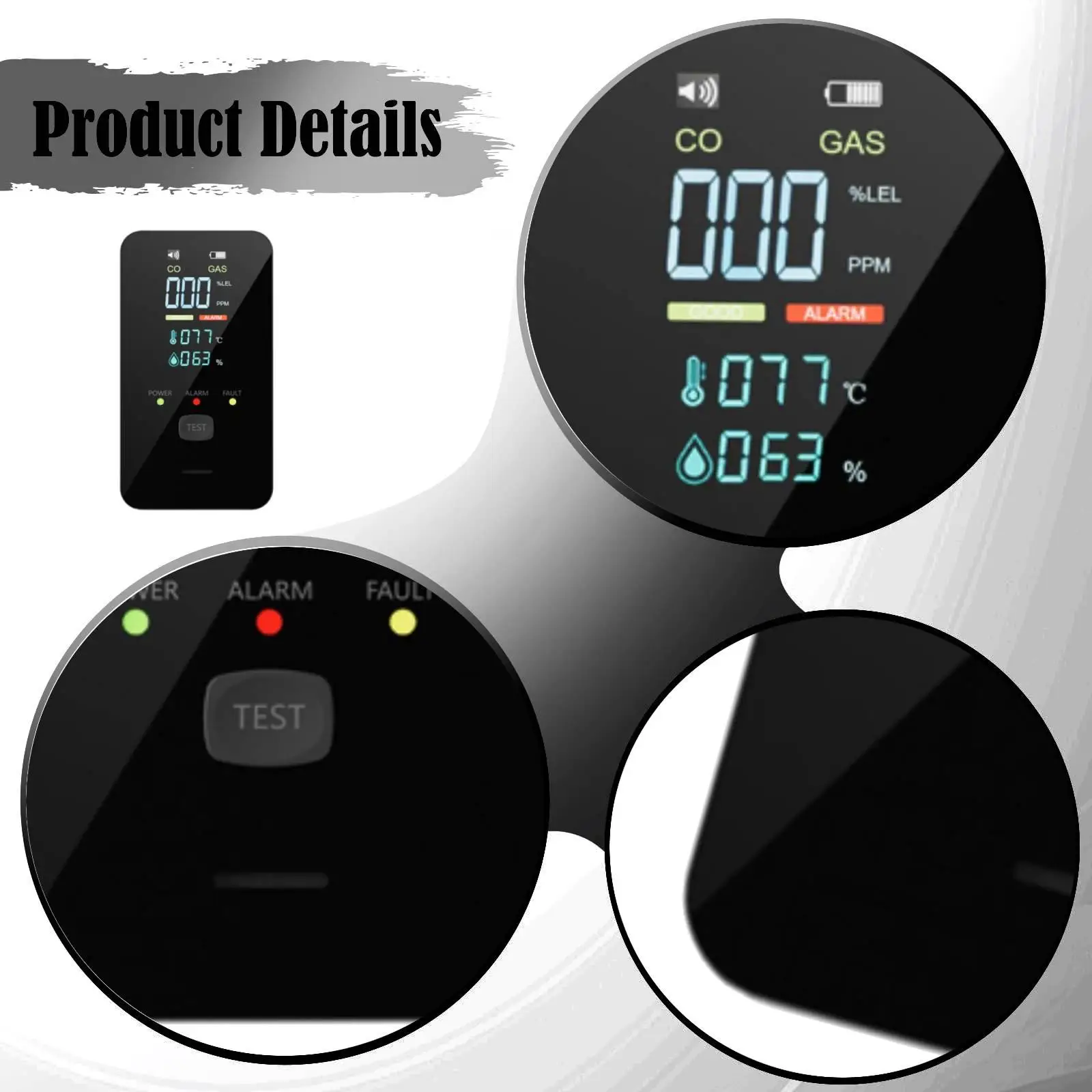 CO Detector CH4 CO Temperature Humidity Sound Warning Plug in Digital Display Compact Easy Installation for Home School
CO Detector CH4 CO Temperature Humidity Sound Warning Plug in Digital Display Compact Easy Installation for Home School