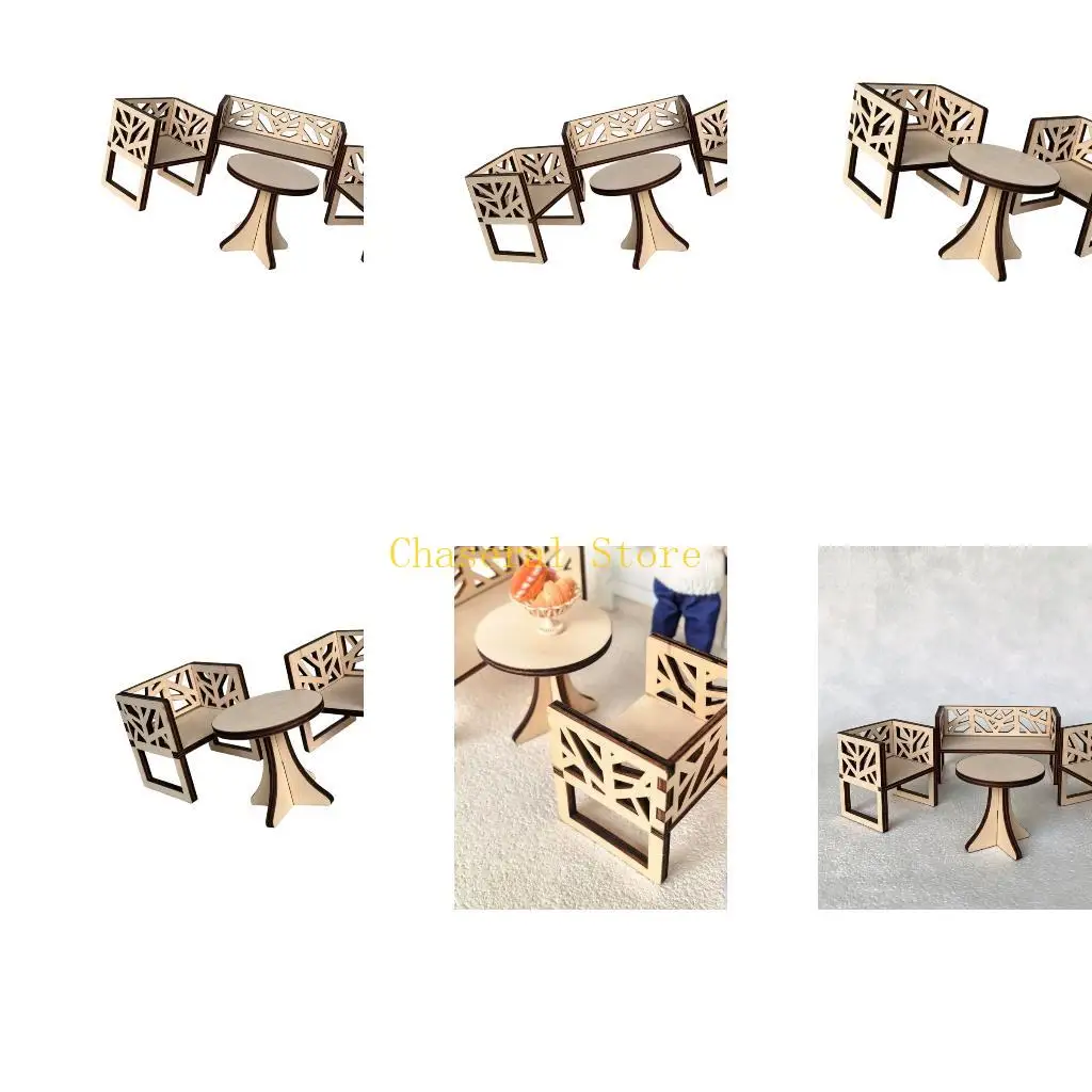 E7CE Exquisite Openwork Wooden Doll House Dining Set for 1:12 Scale Miniature Room Decoration with Chair End Table Model
E7CE Exquisite Openwork Wooden Doll House Dining Set for 1:12 Scale Miniature Room Decoration with Chair End Table Model