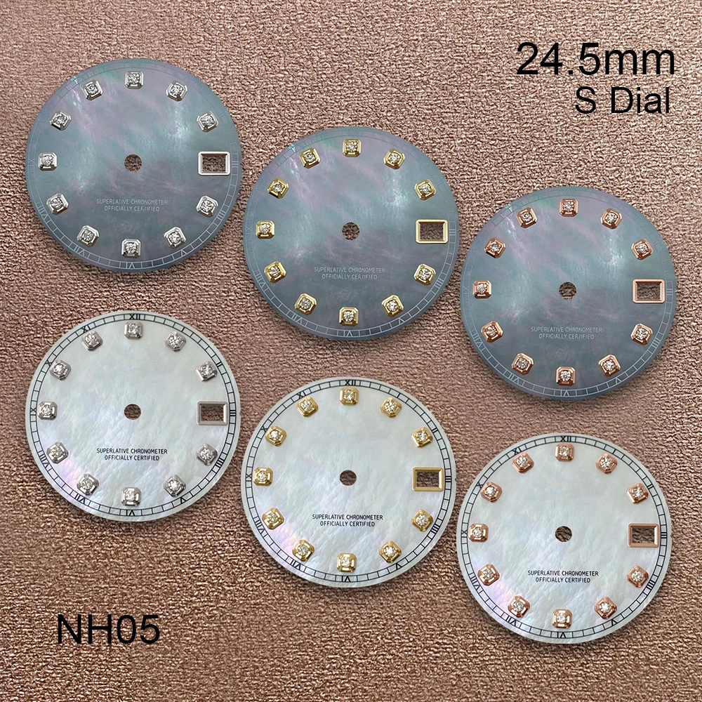 24.5mm S Logo Diamond Dial Suitable For NH05 Japan Movement Fritillaria Quality White/Grey Watch Modification Accessories
24.5mm S Logo Diamond Dial Suitable For NH05 Japan Movement Fritillaria Quality White/Grey Watch Modification Accessories
