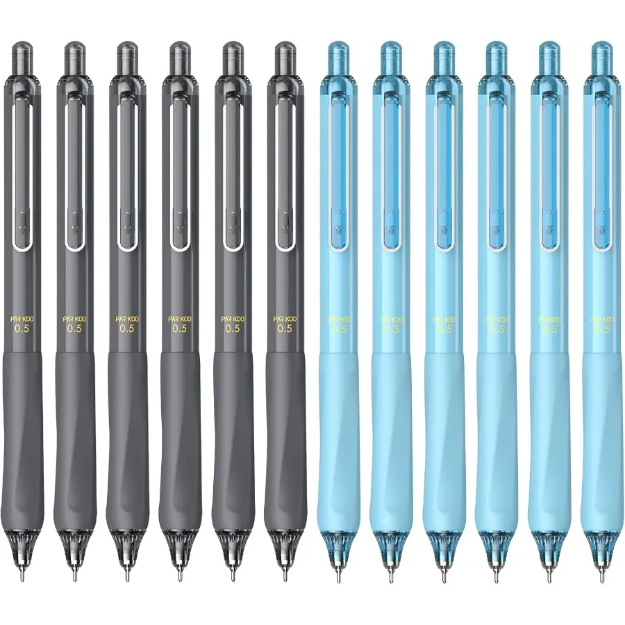 Gel Pens Quick Dry Ink Fine Point 0.5mm Retractable Rolling Ball 6 Black 6 Blue Ink Pen Click Silent Pens Set for Jourling Note
Gel Pens Quick Dry Ink Fine Point 0.5mm Retractable Rolling Ball 6 Black 6 Blue Ink Pen Click Silent Pens Set for Jourling Note